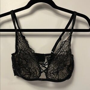 Strappy Lace Black Sexy Unlined Underwire Bra - Adore Me